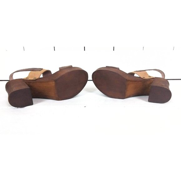 Musse and Cloud open toe platform brown leather sanda - Picture 7 of 8